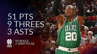 Ray Allen 51 pts 9 threes 3 asts vs Bulls 2009 PO G6