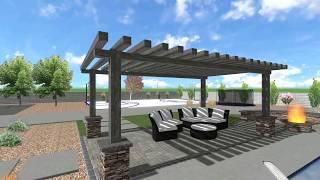 Landscape Design Time Lapse of backyard and pool - Realtime Landscaping Architect software