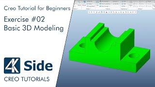 Basic 3D Modeling Exercise for Beginners in Creo - Exercise #02 | Creo Tutorial