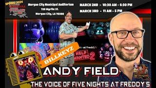 Billkeyz   @louisianaretrocon    interviewing  @AndyFieldVoiceActor of #fivenightsatfreddys #nike