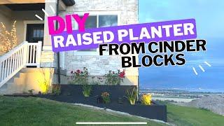 DIY Raised Planter Box from CINDER BLOCKS