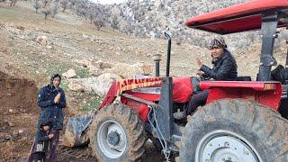 The operator helps Maryam and her daughter dig a rescue cave in the mountains!