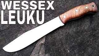 Hand Made Camp Knife, the Wessex Blades Leuku with Elm Scales