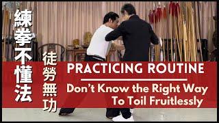 Practicing Routine, Don’t Know the Right Way, To Toil Fruitlessly 練拳不懂法 徒勞無功