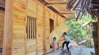 Wooden house building skills and creating beautiful and simple wooden doors | Peanut harvesting