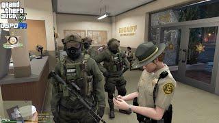 GTA V - LSPDFR 0.4.9 - LSSD/LASD - Sheriff SWAT - Air Unit - Mafia/Biker Gang Shootout - 4K