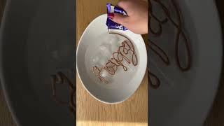 Chocolate letters on ice and water!   #kitchenhacks #chocolate