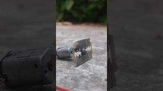 razor blade with dc motor make a mini cutter matchin || Coming soon... #shorts #cutting