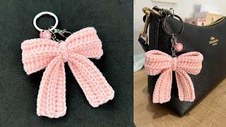 How to Crochet a Bow Keychain. Simple and Easy.