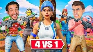 5 Youtubers VS 1 PRO en Fortnite!