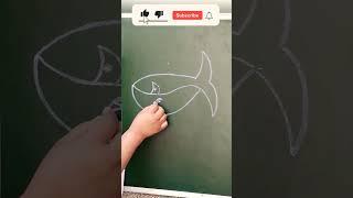 "Whale fish"  Simple Drawing Trick ️ #drawing #fishdrawing #animedrawing #ramadanmubarak #shorts