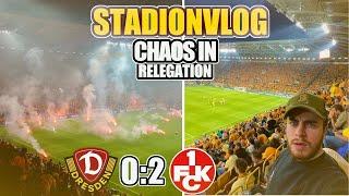 PYRO WAHNSINN STADION BRENNT Dynamo Dresden - 1. FC Kaiserslautern RELEGATIONSSPIEL | STADIONVLOG