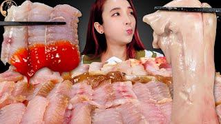 [Mukbang]톡쏘는 숙성홍어회&홍어애&홍어물코먹방!(Hongeo-hoe)Fermented Skates ホンオ raw Sashimi Real sound ASMR | 쎄미