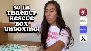 SO MUCH NEW WITH TAGS! ThredUp 50 lb Bulk Mixed Clothing Rescue Box Unboxing Haul