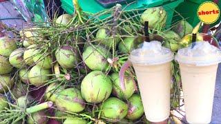 Shorts - Coconut Milkshake Fresh Smoothie Slushy Blender Street Food Thailand | Food Good Taste