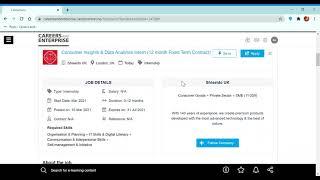 How to search for Jobs using the Job Search Tool on the Careers and Enterprise Online Hub