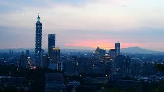 TAIPEI 101 虎山夕陽 -大自然音樂-(4K video 影片)-Relaxing Music and Nature Sounds Taipei 101#jeff0007