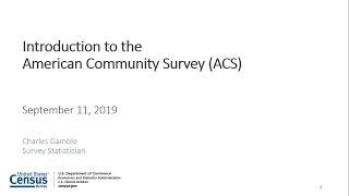 Introduction to the American Community Survey