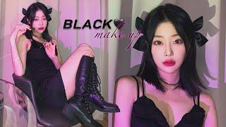 My heart is BLACKInsta vibe makeup for great selfies••ㅣMINCARONG