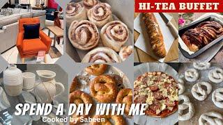 How I manage this at home|Hi-Tea Buffet2/Cinnamon Roll- Pizza|Pakistani Canadian mom vlogs|Sabeen