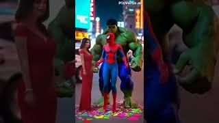 Spiderman and his wife with hulk let's party #spiderman #marvel