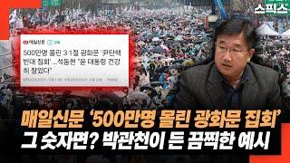 매일신문 ‘500만명 몰린 광화문 집회’ 그 숫자 몰리면? 박관천이 든 끔찍한 예시