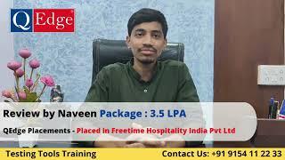 #Testing #Tools Training & #Placement  Institute Review by Naveen @qedgetech  Hyderabad