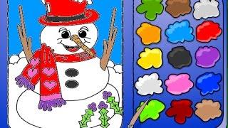 Snowman Coloring - Online Coloring Pages