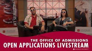 The Office of Admissions Open Applications Livestream