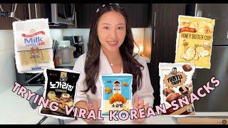 Trying VIRAL Korean snacks