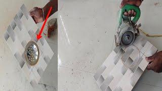 #TelugutilesworkBablu bathroom floor tiles..