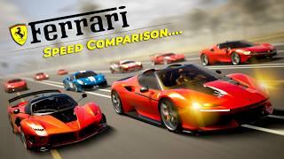 Ferrari Speed Evolution | Car speed Comparison