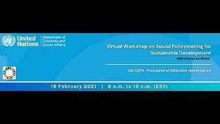 Virtual Workshop on Sound Policymaking for Sustainable Development