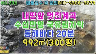 (재업)내땅앞 좋은계곡!수십만평 국유림자락!동해바다20분!최고의 자연환경!992㎡/300평(영덕군 영해면 토지매매)