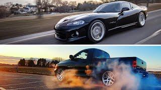 FINALLY driving my VIPER in NICE WEATHER + MASSIVE TURBO SRT-10 BURNOUT!!