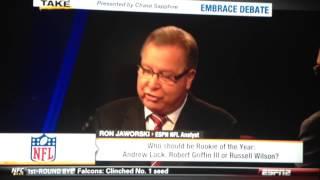 Ron Jaworski on First Take: Russell Wilson Should Win OROY