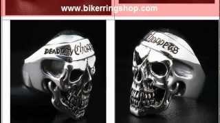 Custom Harley Chopper Skull Ring for Biker Rocker