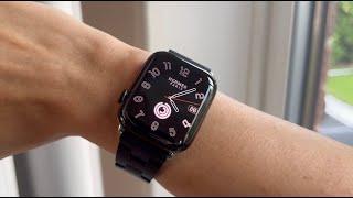 Apple Watch Hermès Series 9 Space Black with Noir Kilim Single Tour band unboxing