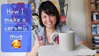 How I make a ceramic mug. #homestudio #handmadepottery #pottery  #ceramic