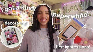 i got a kindle paperwhite!! unboxing, accessories, + first impressions!