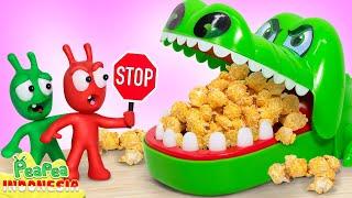 Pea Pea And Friend Mendapat Masalah dengan Buaya Popcorn - Kartun untuk anak anak