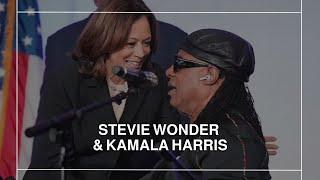 Stevie Wonder sings 'Happy Birthday' to Kamala Harris