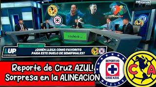  Ultimo REPORTE del Cruz AZUL! Alineacion con REFUERZO vs AMERICA! IDa SEMIFINALES! Analisis PARTI