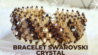 How to make bracelet swarovski crystal with bicone, easy beading tutorials, diy jewellery making