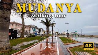 [4K] Bursa Mudanya| Yağmurlu Bir Günde Mudanya Sahili Turu | Bursa Walking Tour 2024