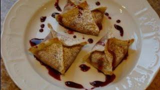 Cherry Cheesecake Wonton Bites - Deep Fried Cream Cheese Filled Wontons with Cherry Sauce