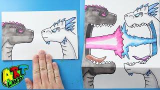 How to Draw Godzilla vs Shimo Surprise Fold