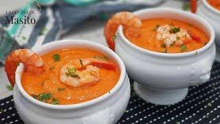 Crema de langostinos o crema de mariscos. Facil y rapido