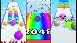 Ball Run 2048 Vs Ball Merge 2048 Vs Bal Run Infinity gameplay  walkthrough Android iOS