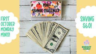 First October Monday Minis | Saving $60 & Making Progress with Savings! #savingschallenges